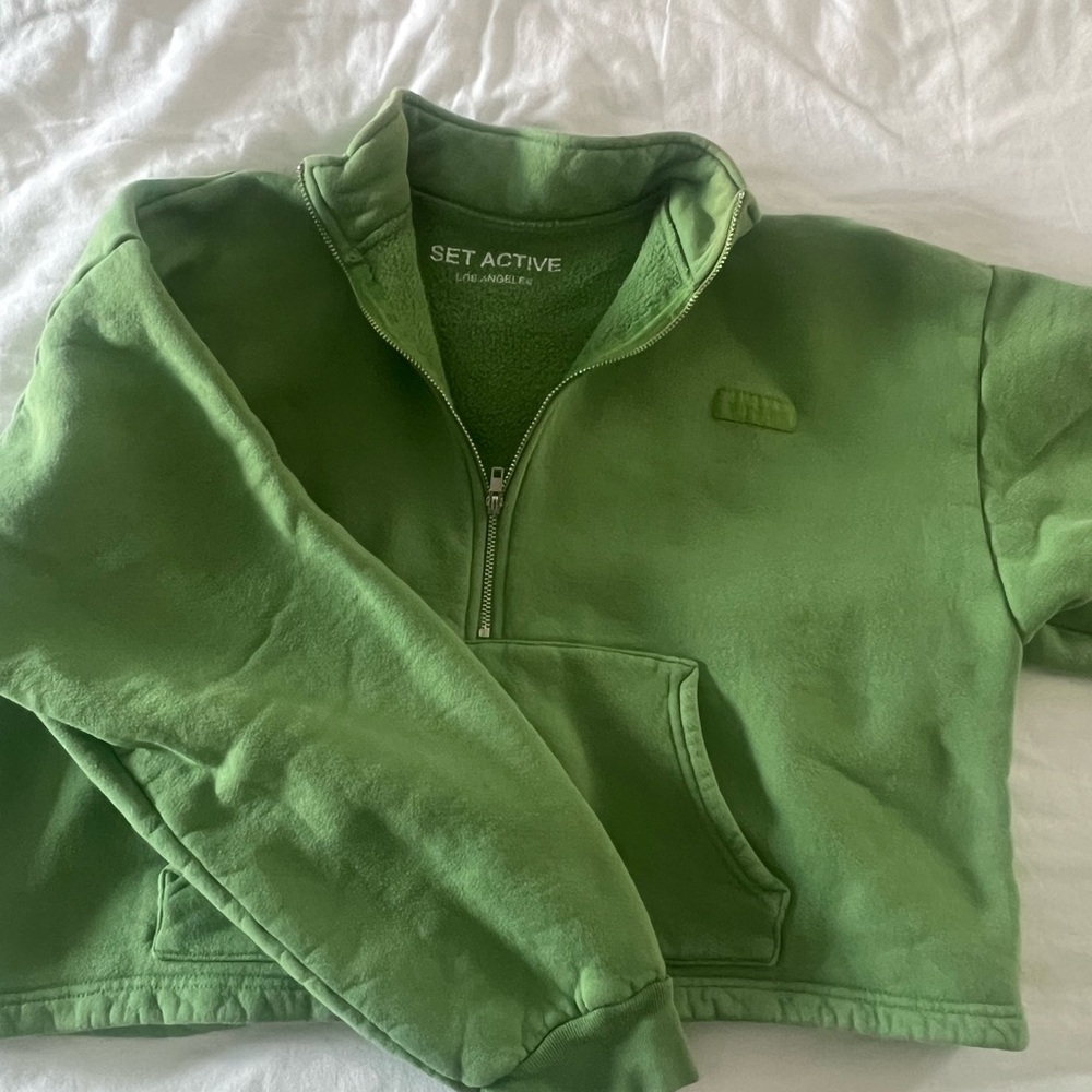 Set Active Green Half-Zip Pullover - image 1